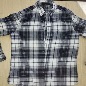 Chaps Navy and White Plaid Shirt